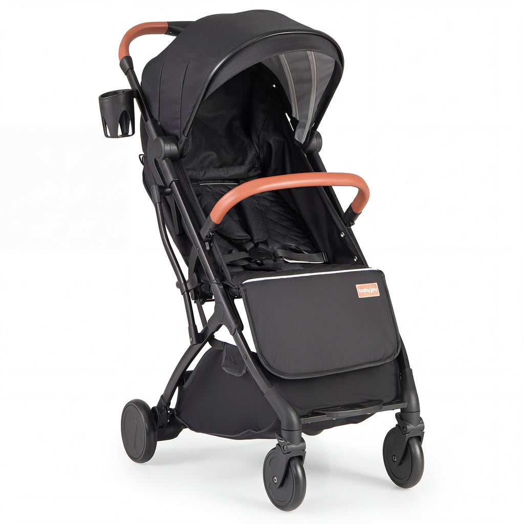 Costway Gray Lightweight Baby Stroller - Compact Travel with One-Hand Folding