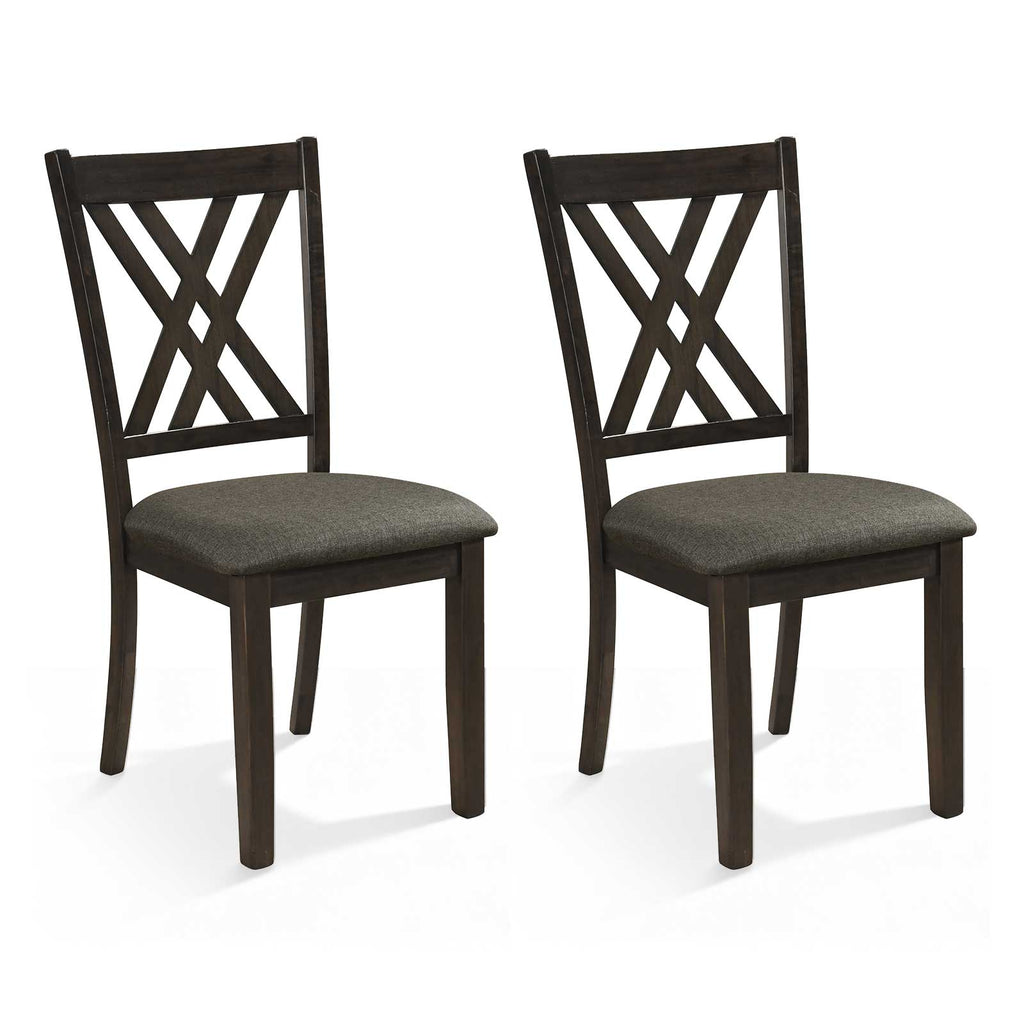Linen Dining Chair Set of 2, Gray – Wooden Frame