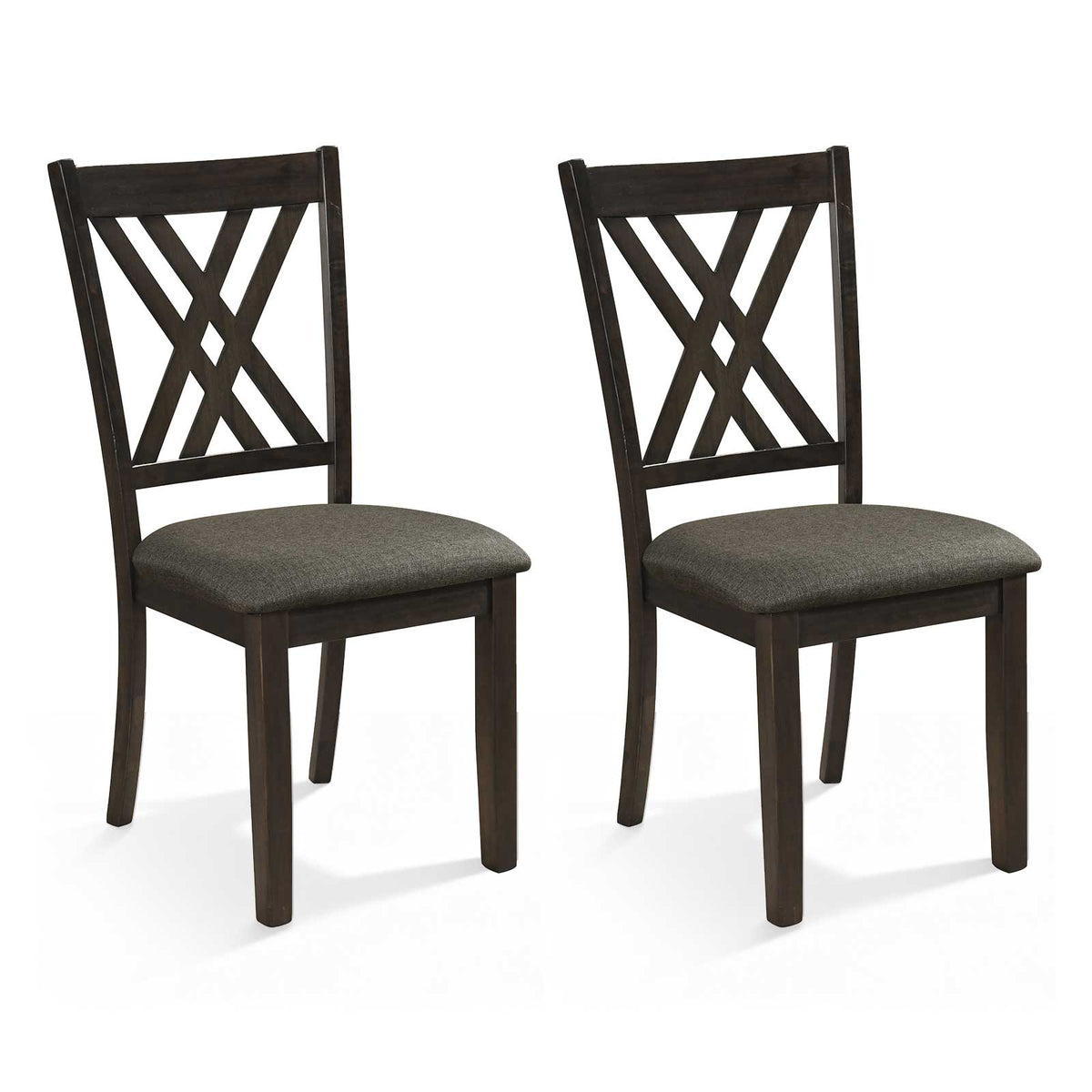 Linen Dining Chair Set of 2, Gray – Wooden Frame