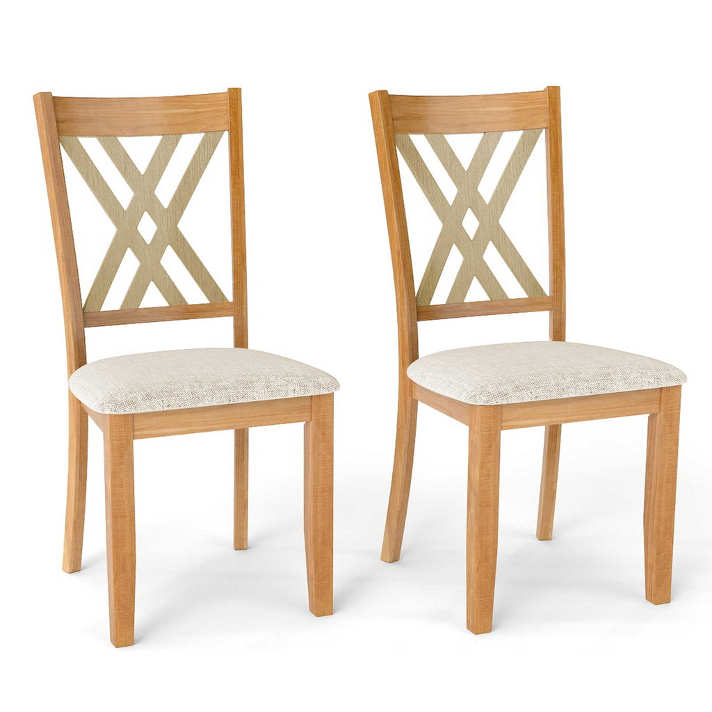 Linen Dining Chair Set of 2, Gray – Wooden Frame