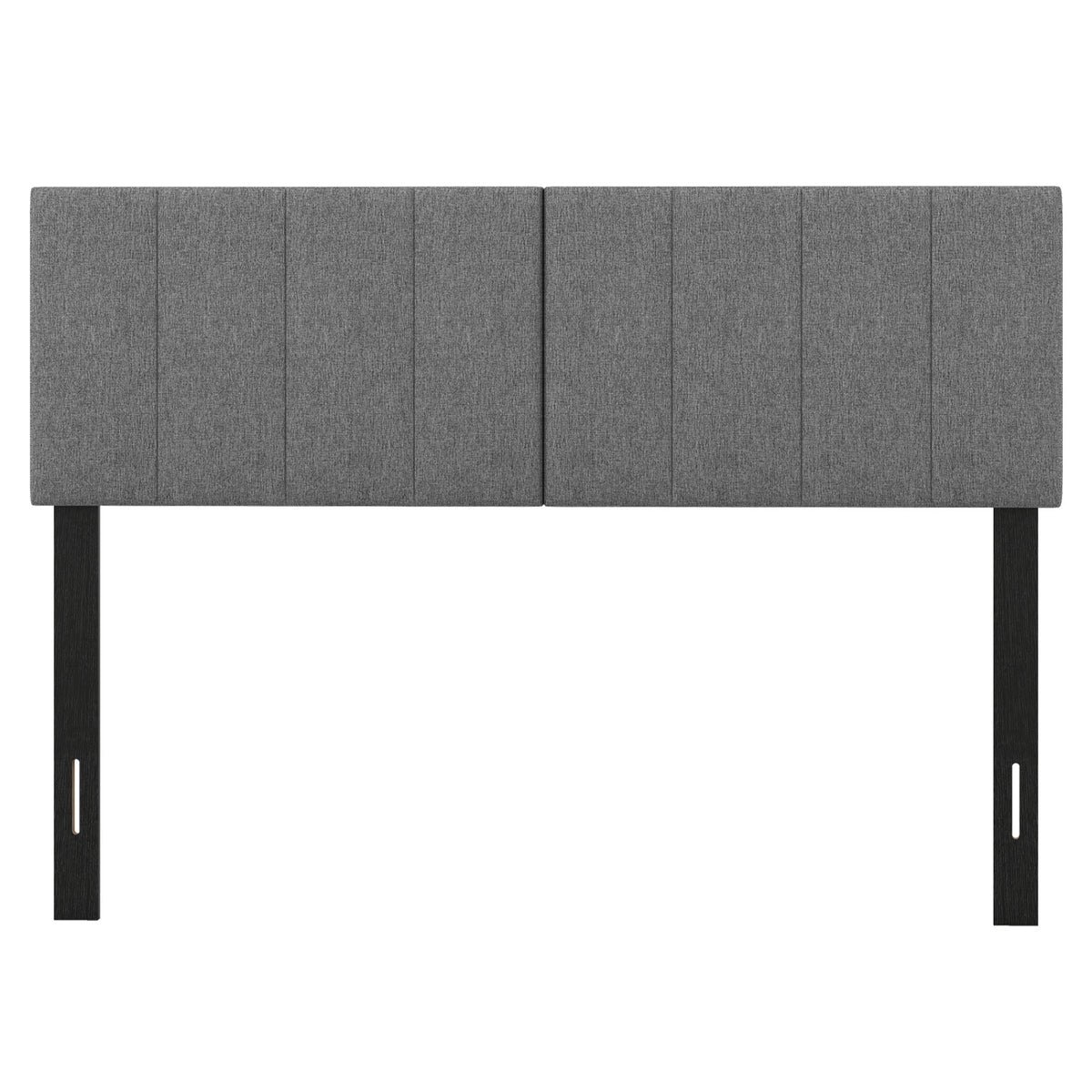 Linen Upholstered Headboard with Wood Legs - Style D, Dark Gray