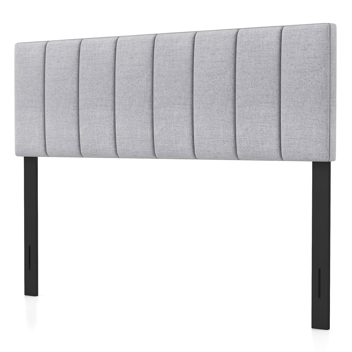 Linen Upholstered Headboard for Full & Queen Beds - Style C, Gray