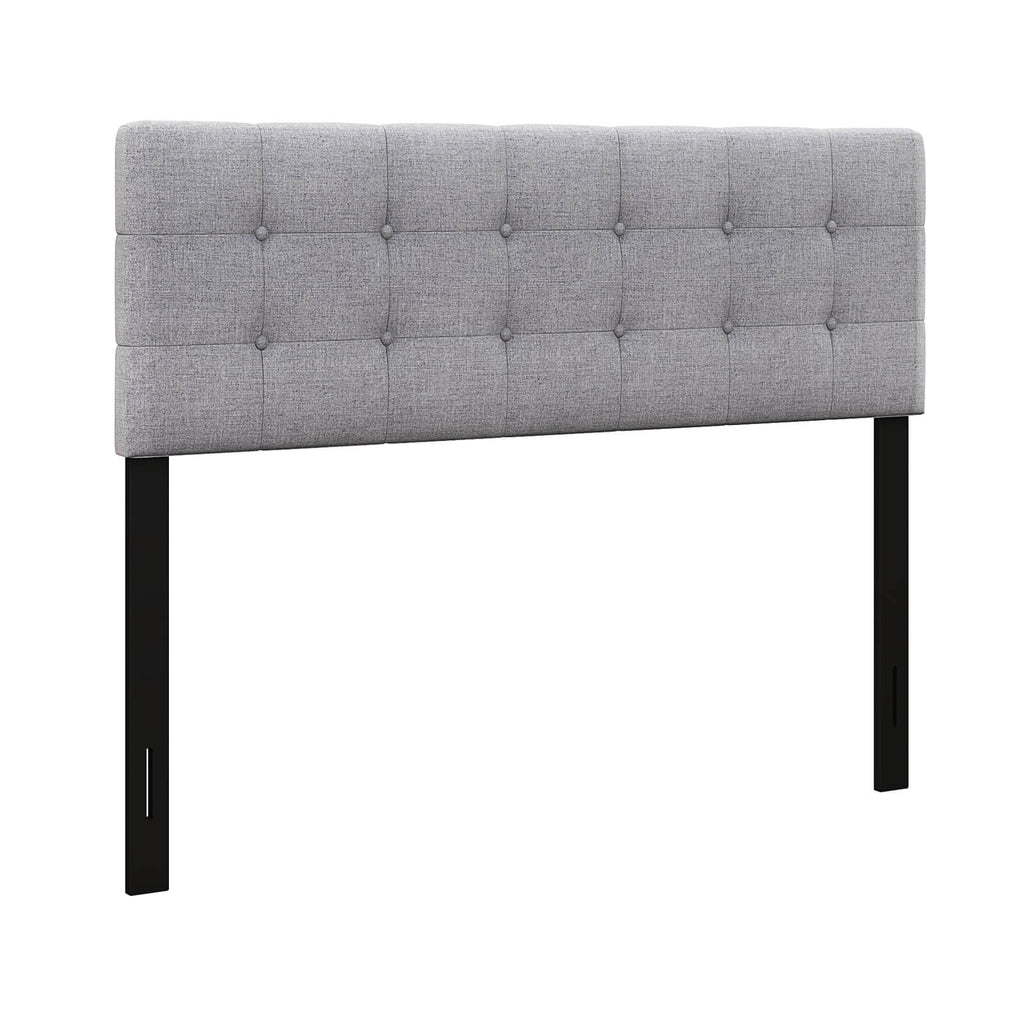 Upholstered Headboard Adjustable 55-62" - Full/Queen, Dark Gray