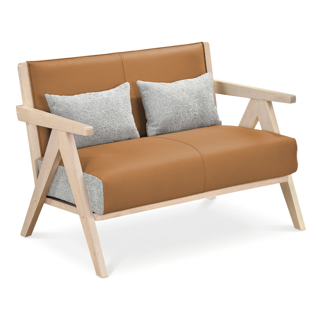 Loveseat Sofa for Small Spaces, Brown