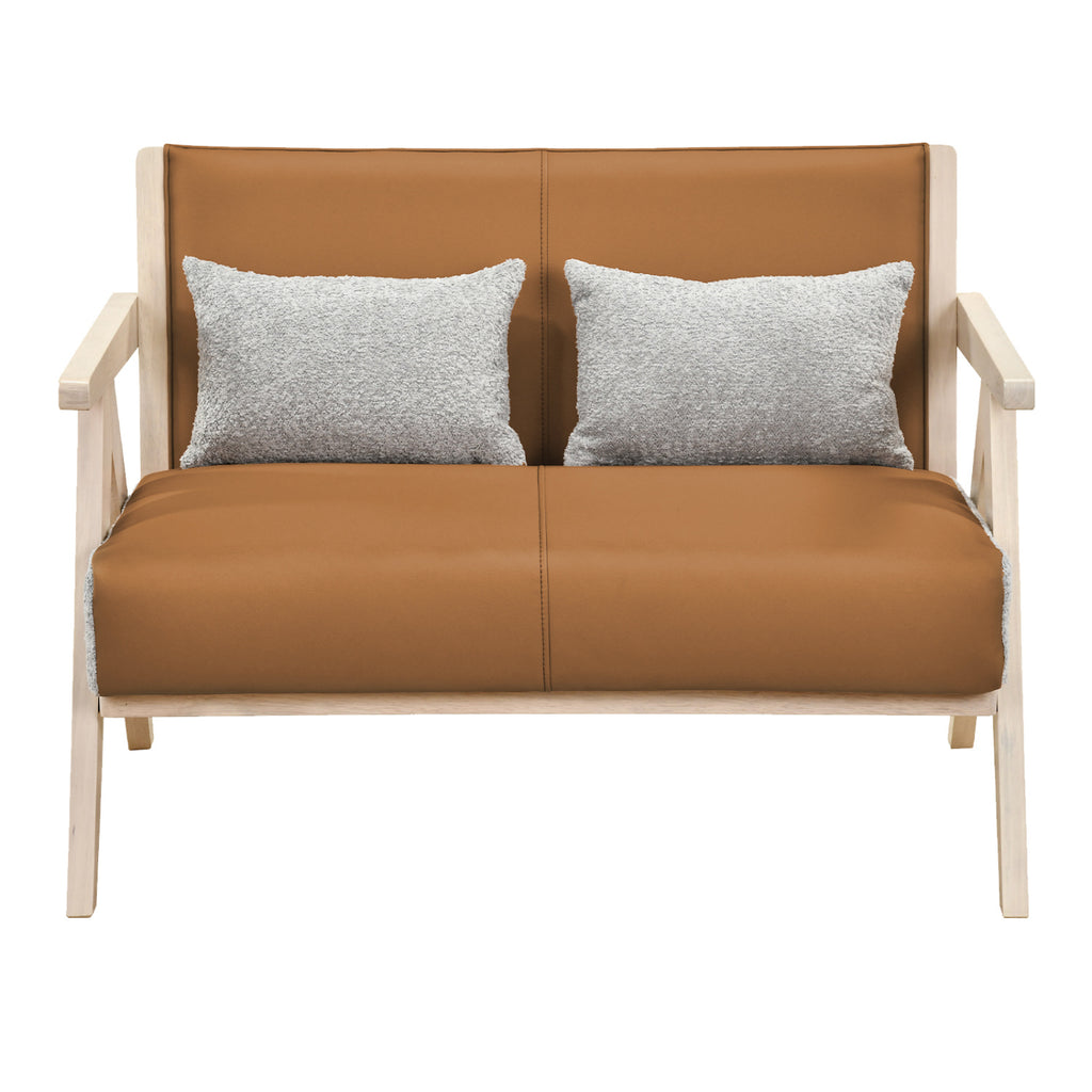 Loveseat Sofa for Small Spaces, Brown