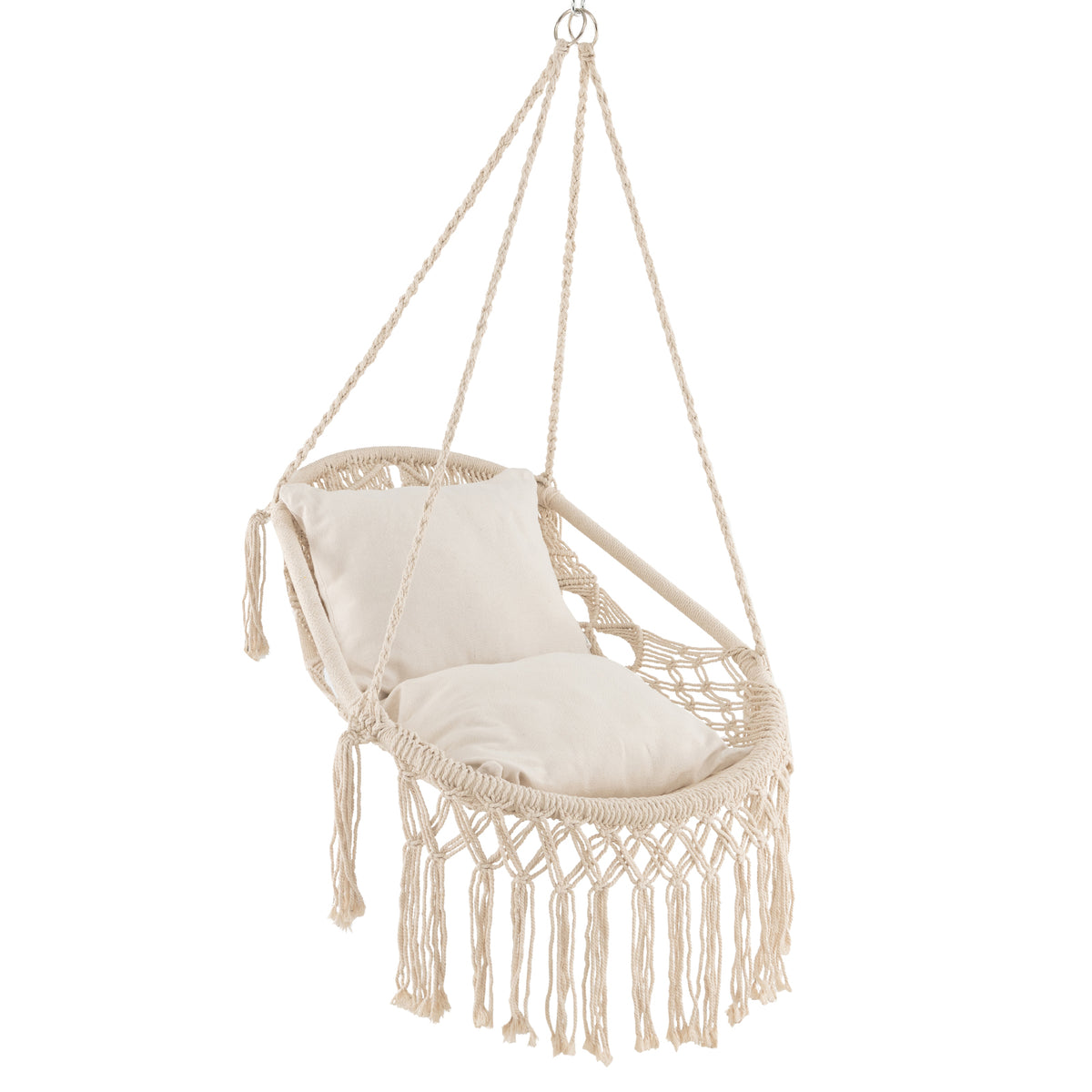 Hanging Hammock Chair with 2 Cushions - Black