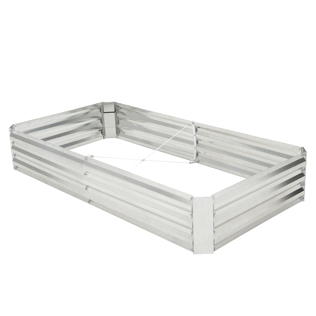 Galvanized Raised Garden Bed 6 x 3 ft with Open Base