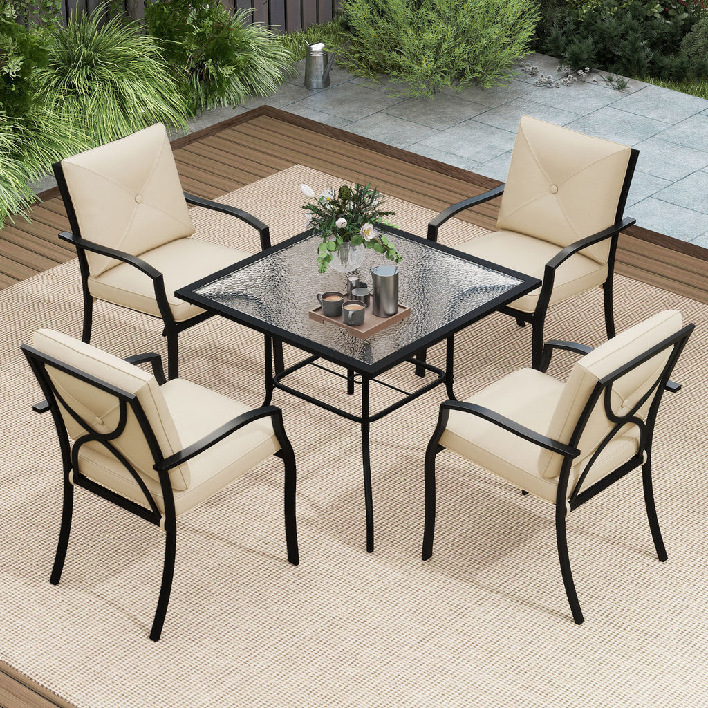 Metal Outdoor Dining Chair Set of 2 Stackable Patio Chairs with