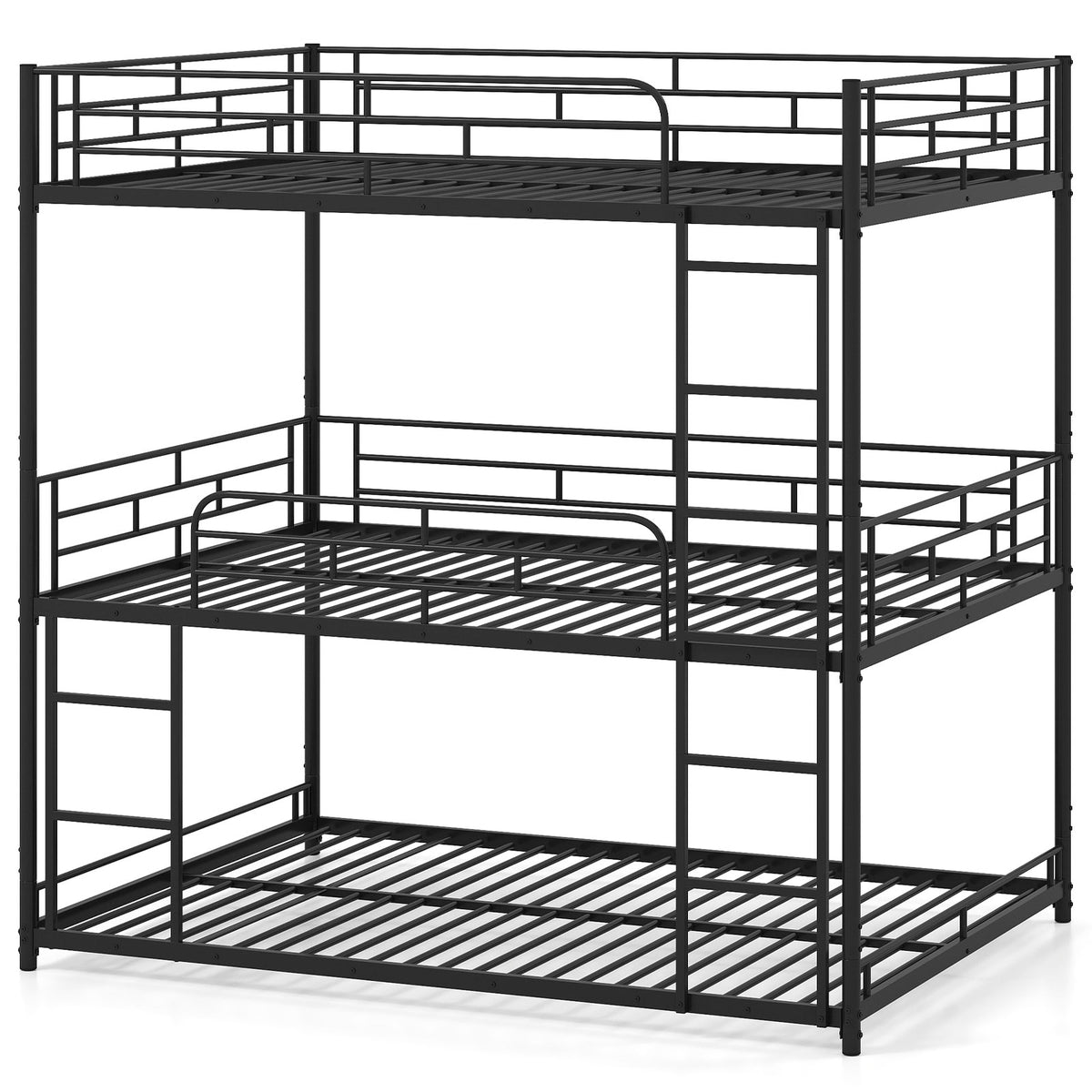 Twin over Twin House Bunk Bed with Guardrails - White