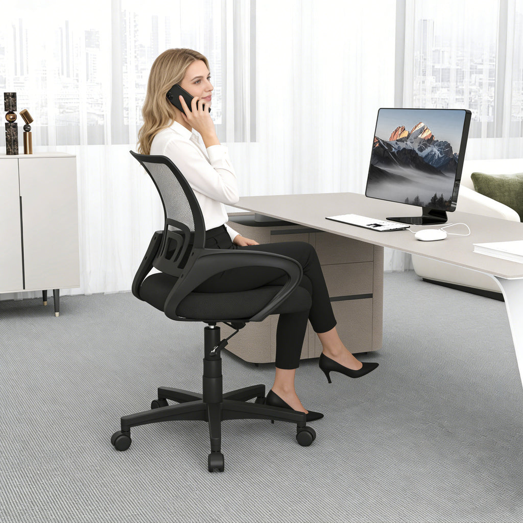 Mid-Back Mesh Office Chair Ergonomic Computer with Lumbar Support