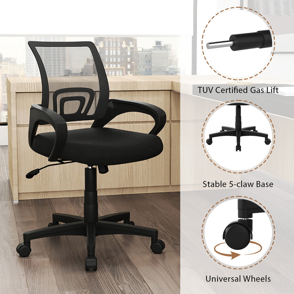 Mid-Back Mesh Office Chair Ergonomic Computer with Lumbar Support