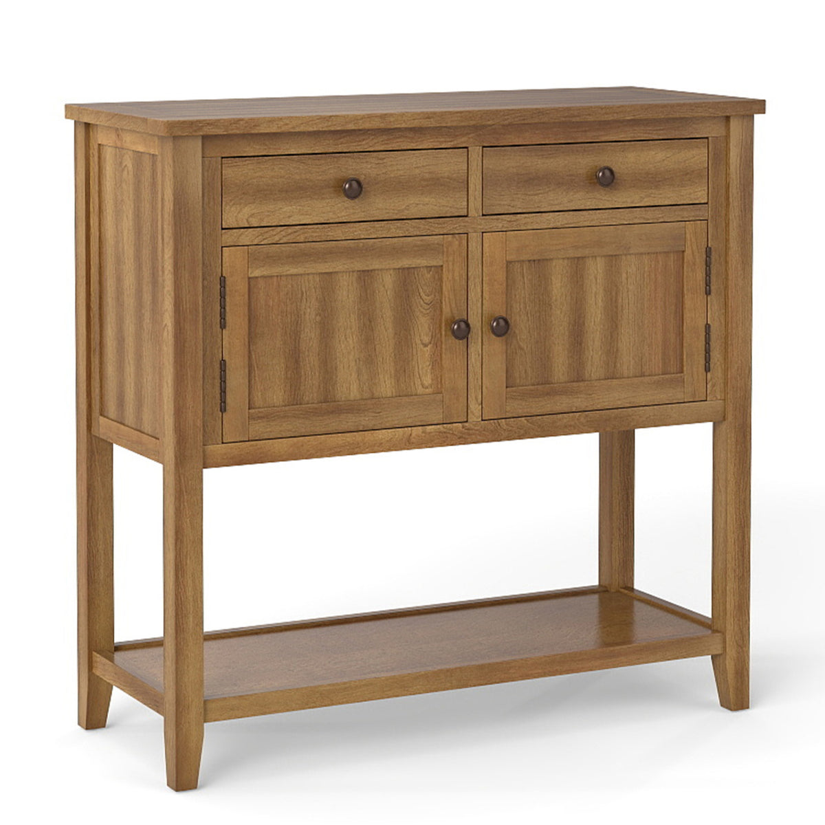 Mid-Century Console Table with Storage Drawers - Walnut