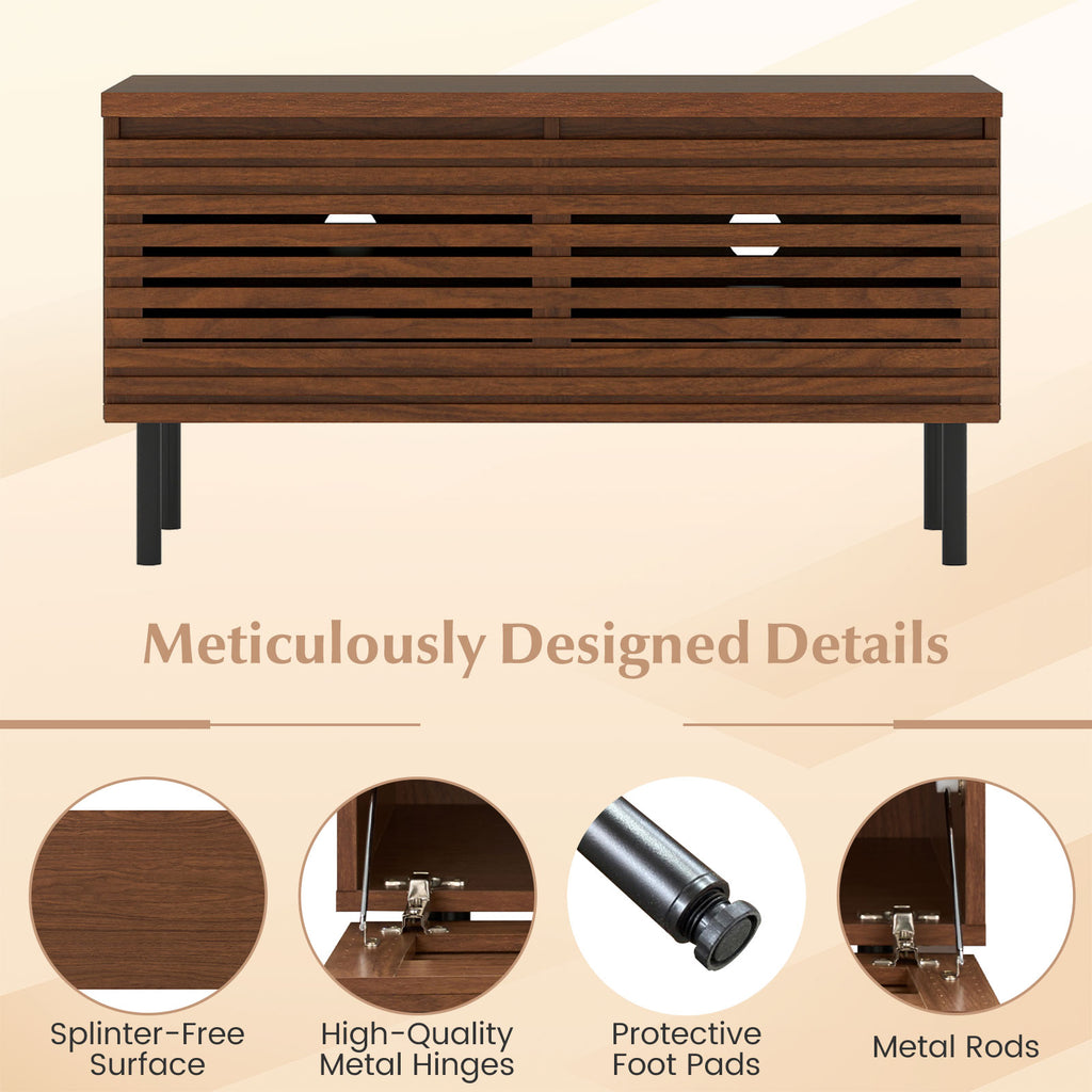 Mid-Century Fluted TV Stand for 40" TV - Walnut