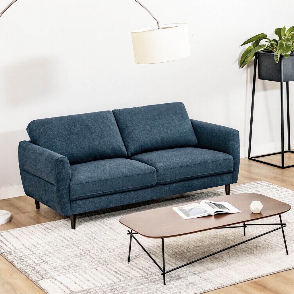 72 Inch Fabric Loveseat Sofa with Solid Wood Frame - Navy