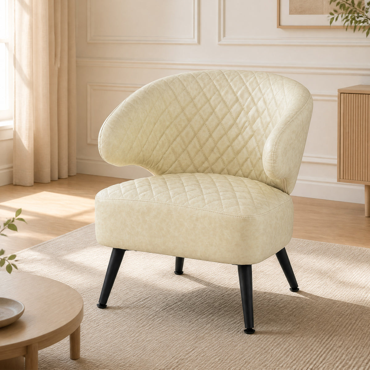 Mid Century Modern Accent Chair - White