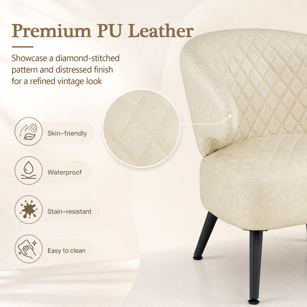 Mid Century Modern Accent Chair - White