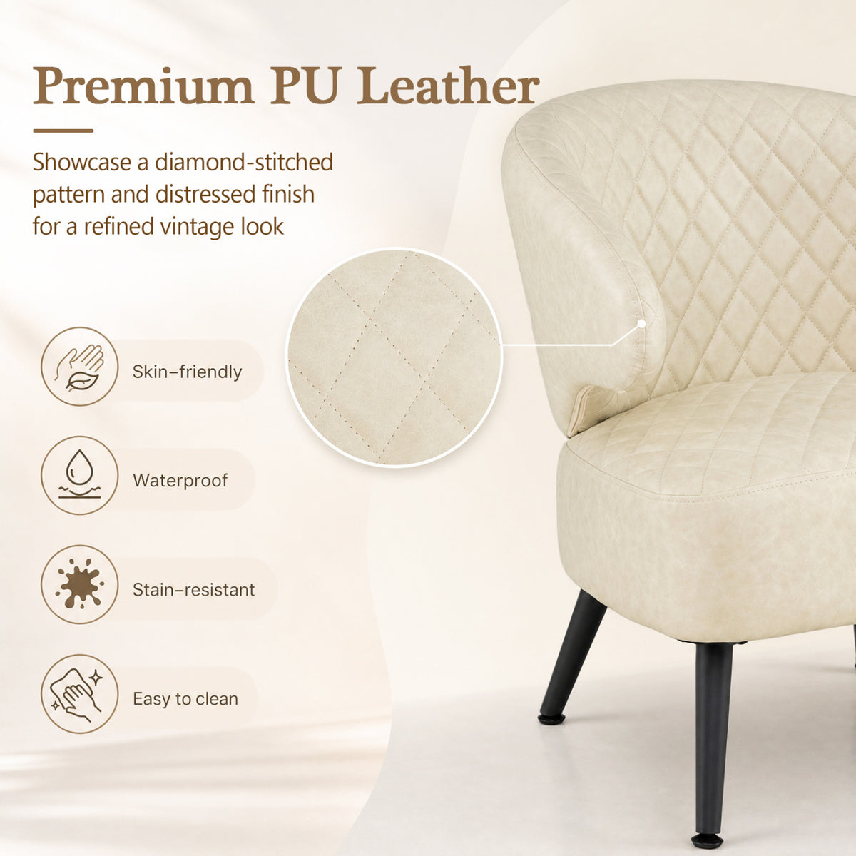 Mid Century Modern Accent Chair - White