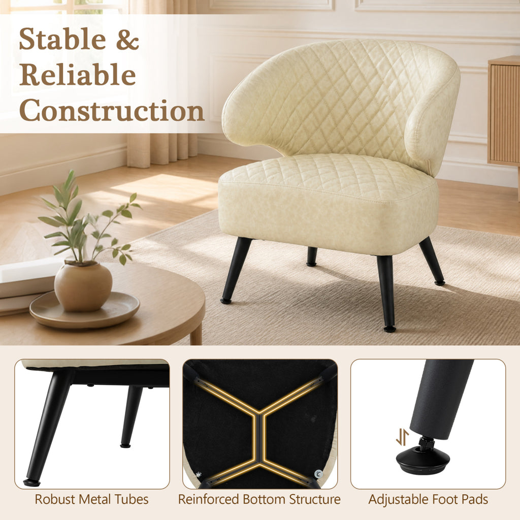 Mid Century Modern Accent Chair - White
