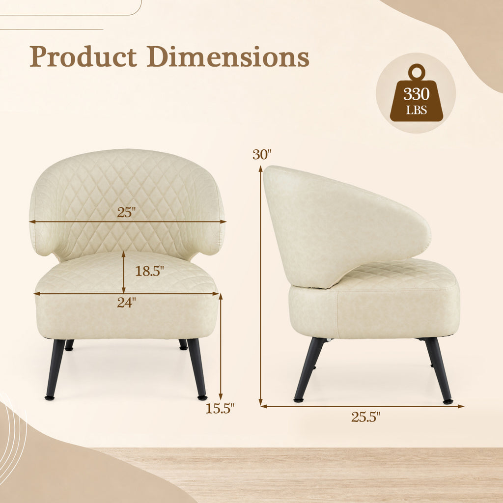 Mid Century Modern Accent Chair - White