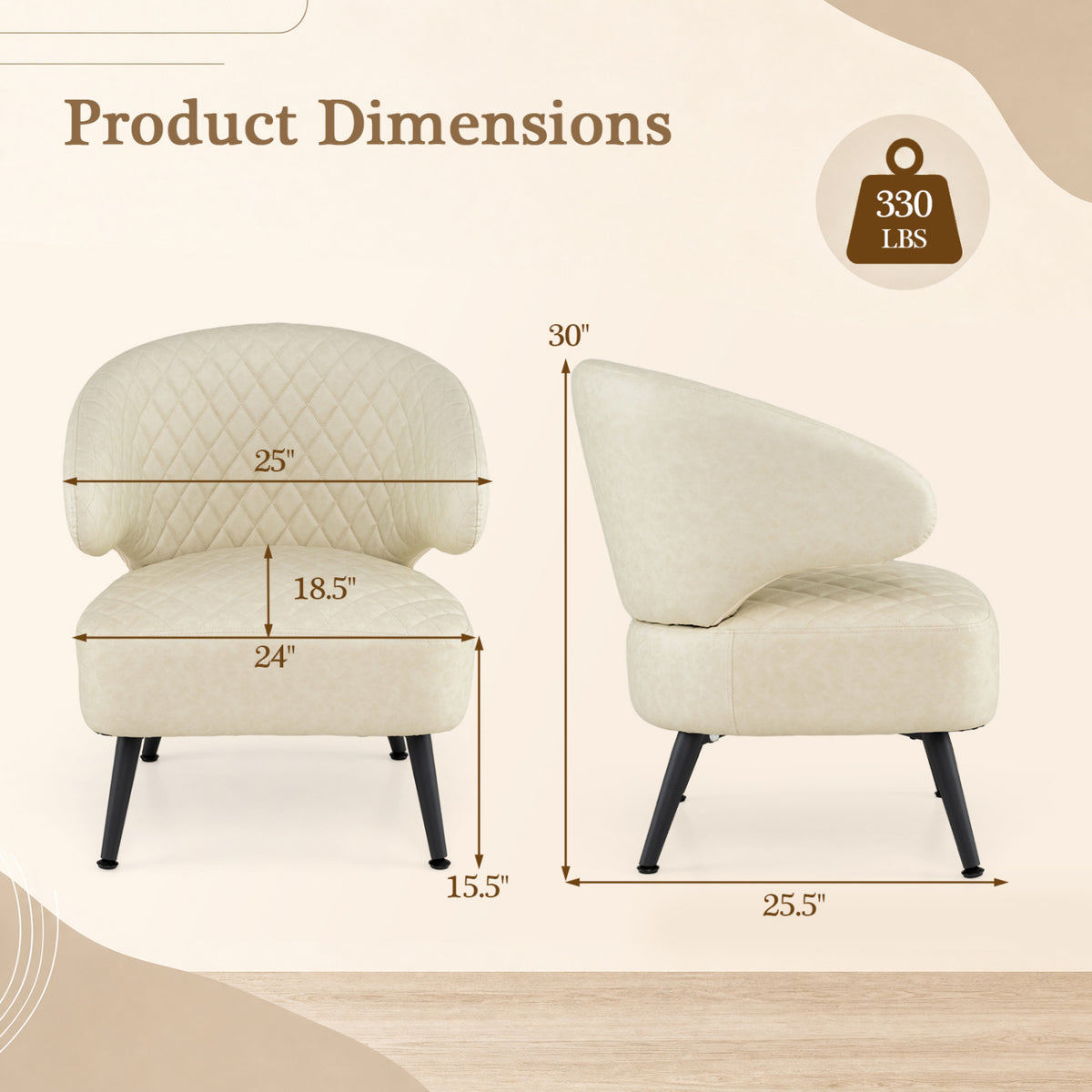 Mid Century Modern Accent Chair - White