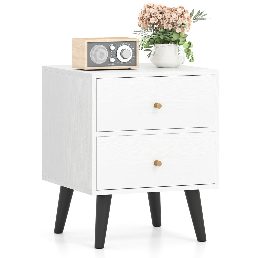 Black Mid Century Modern Nightstand with Drawers - 1 Piece
