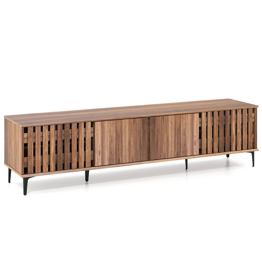 Mid Century Modern Entertainment Center for TVs up to 80", Walnut