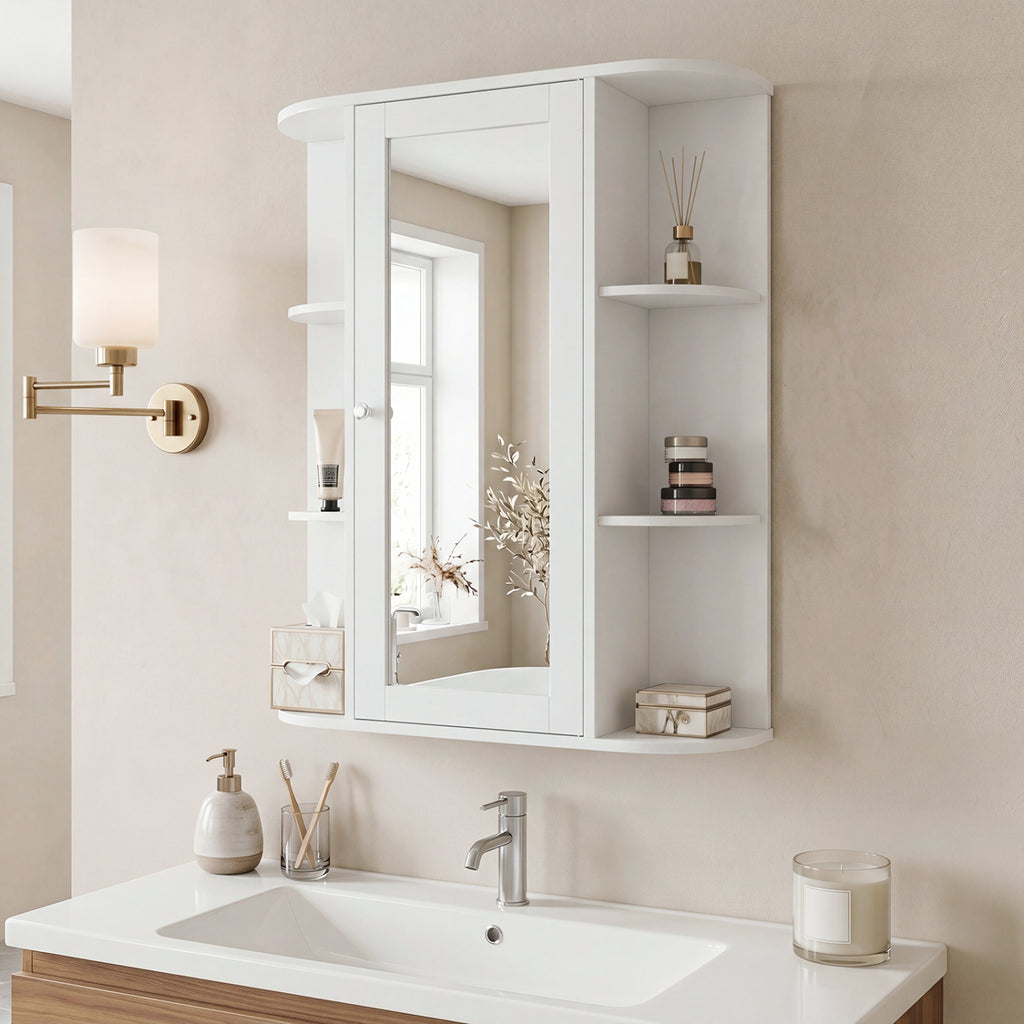 Bathroom Wall Medicine Cabinet with Mirror Door Removable and
