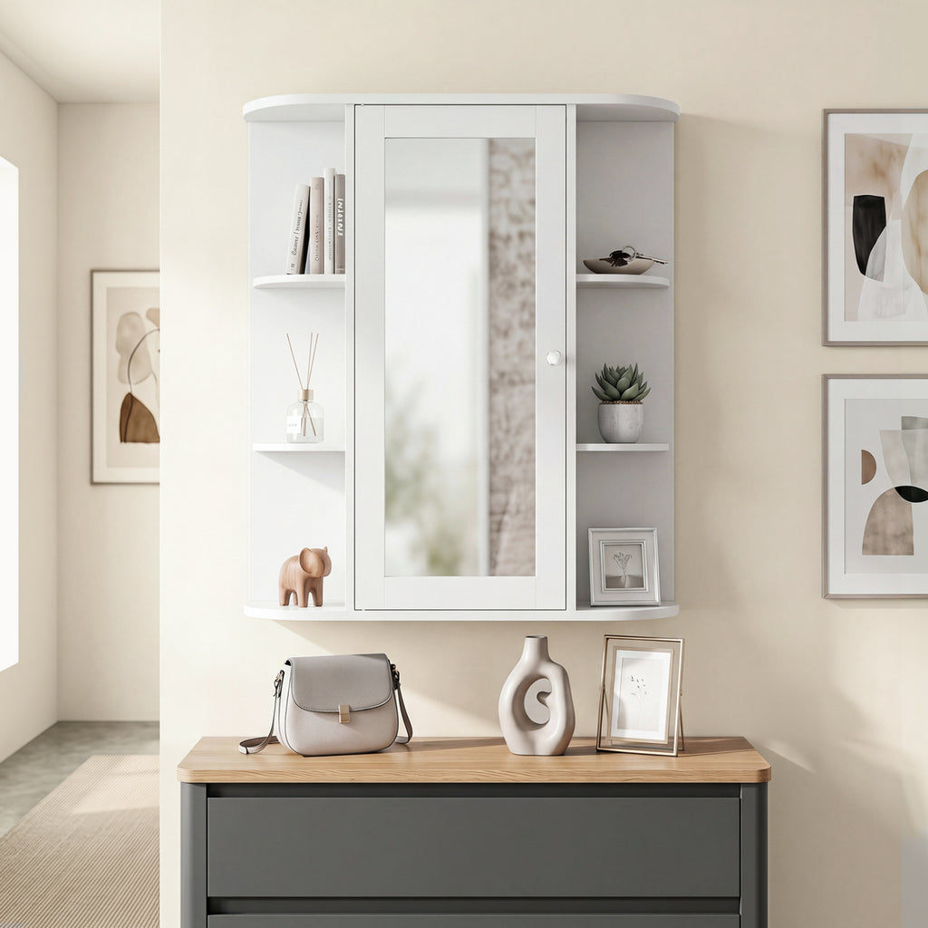 Bathroom Wall Medicine Cabinet with Mirror Door Removable and