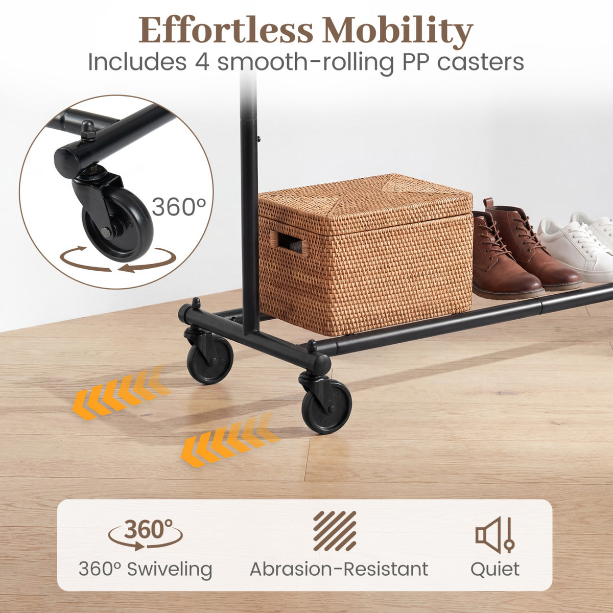 Mobile Garment Rack with Extendable Rods – Heavy-Duty