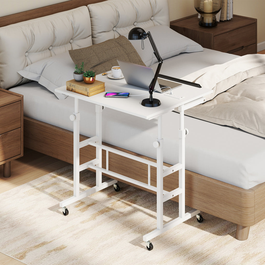 Standing Desk Converter, Adjustable 2-Tier Workstation - White