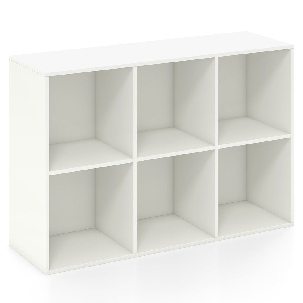 8-Cube Open Bookcase Floor Standing Storage Shelves - Gray