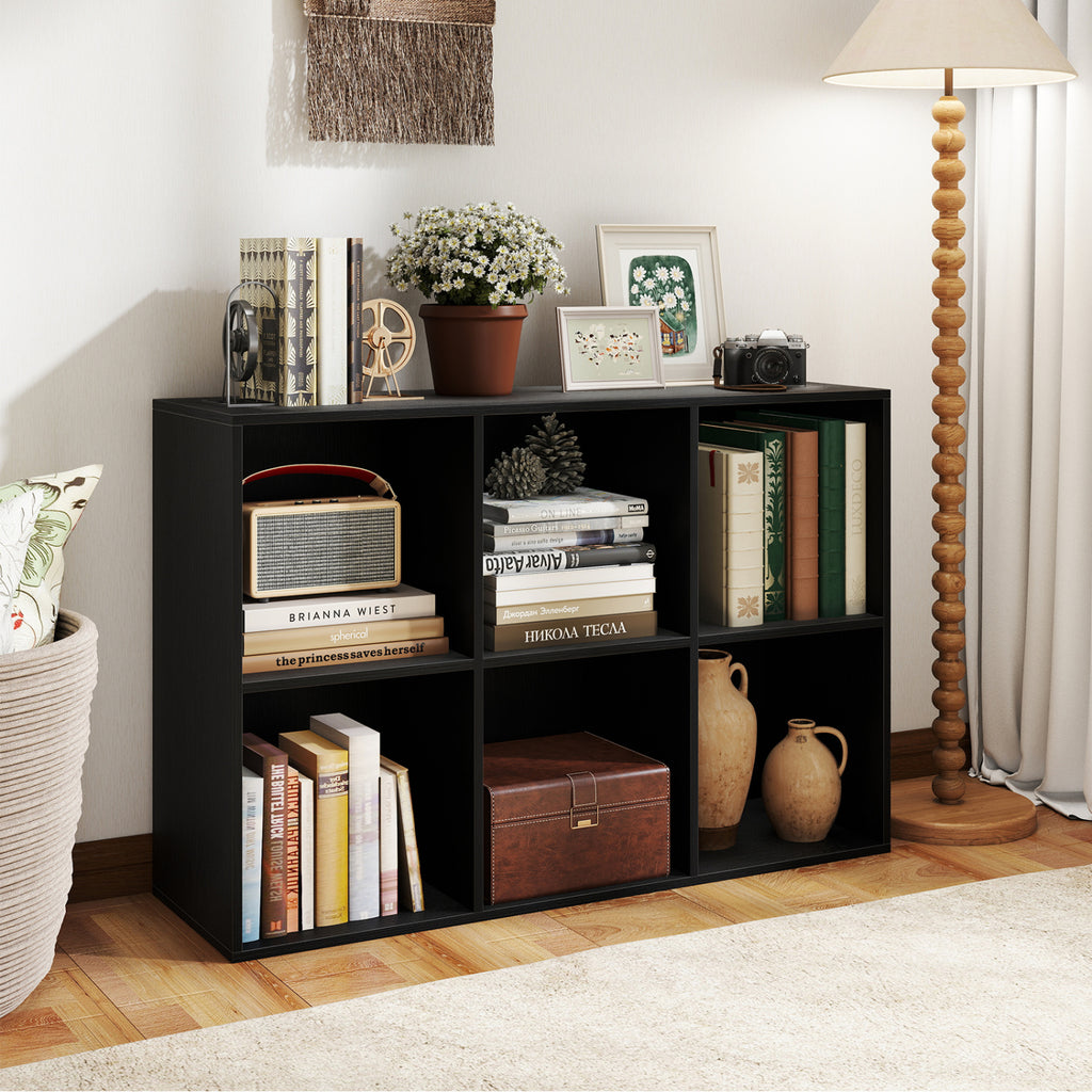 6-Cube Bookcase with Anti-Tipping Kit, Black