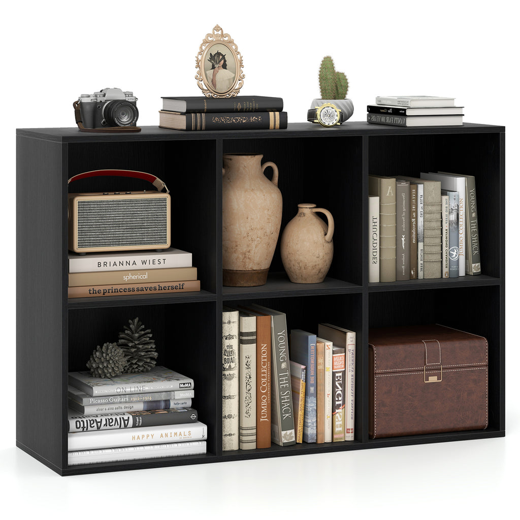 6-Cube Bookcase with Anti-Tipping Kit, Black