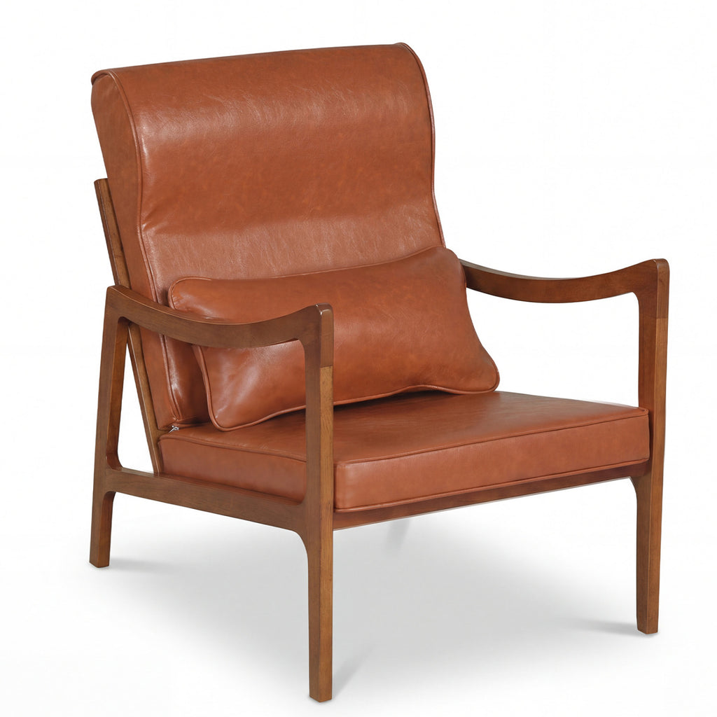 Modern Accent Armchair with Removable Cushions – White
