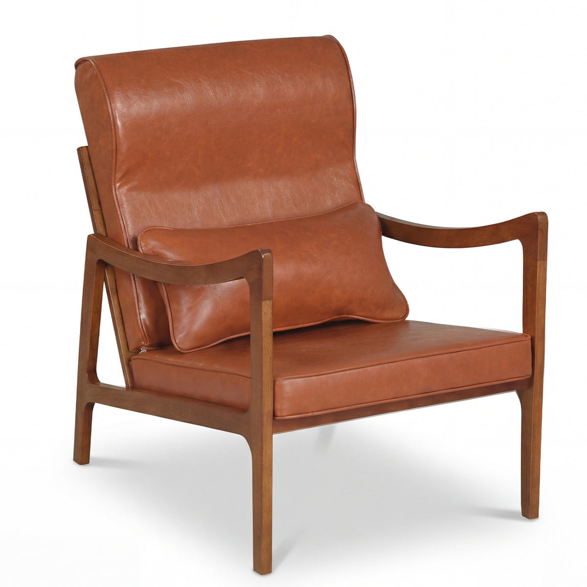 Modern Accent Armchair with Removable Cushions – White