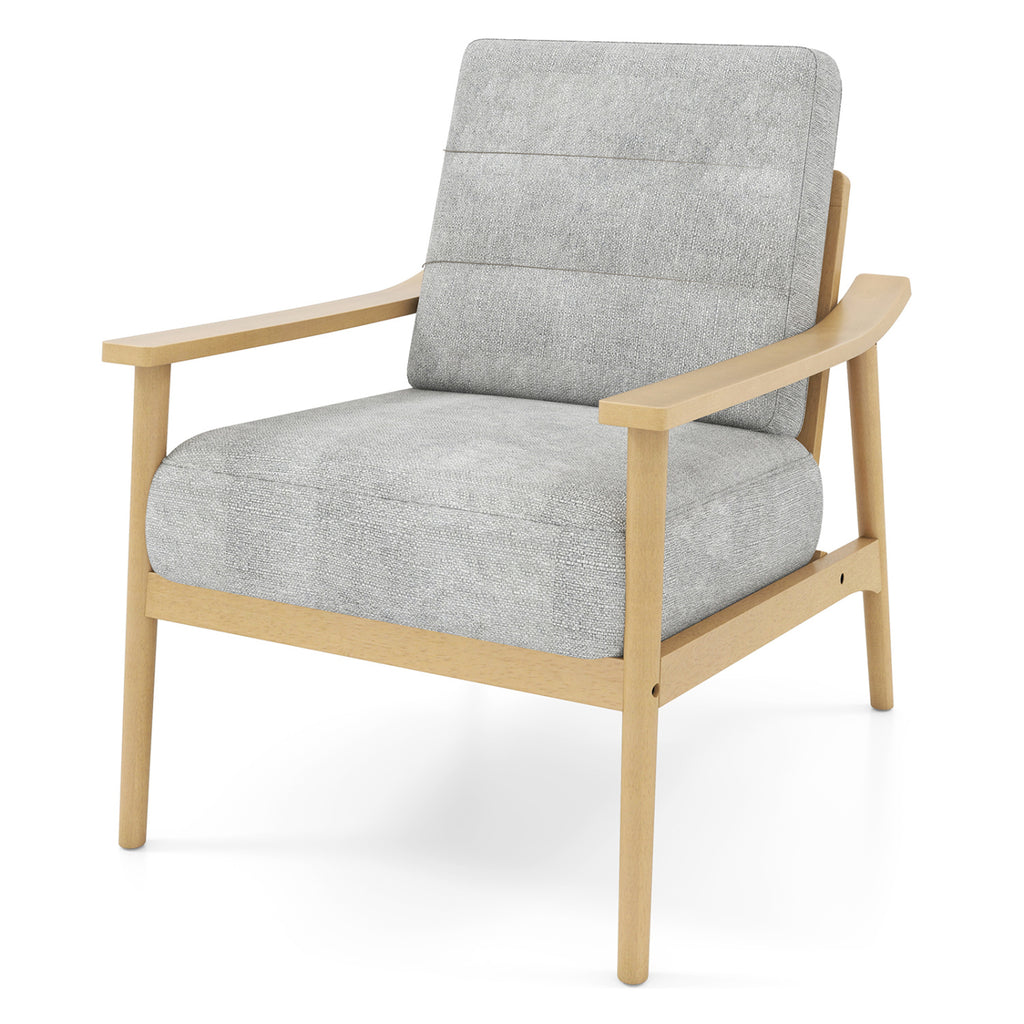 Modern Accent Chair with Padded Seat – Natural