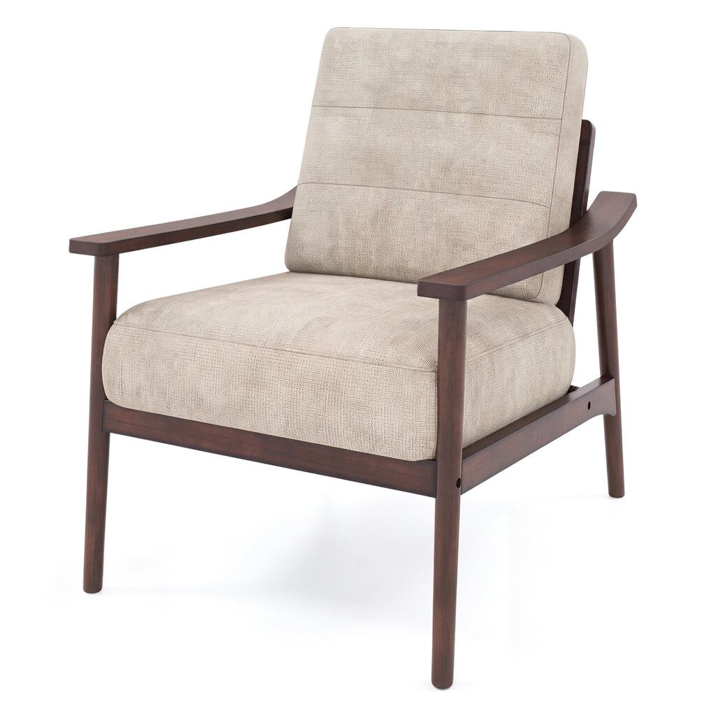 Modern Accent Chair with Padded Seat – Natural