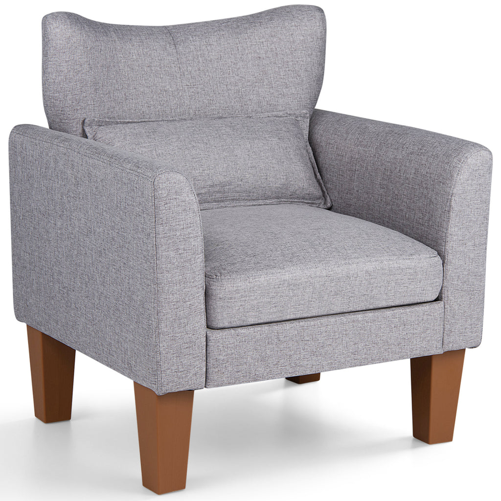 Modern Accent Chair with Removable Cushion & Pillow - Gray
