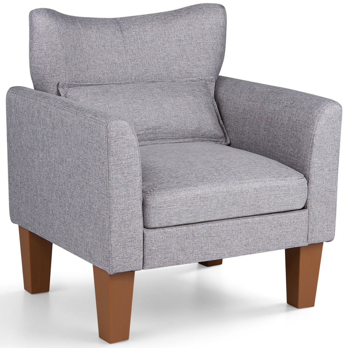 Modern Accent Chair with Removable Cushion & Pillow - Gray
