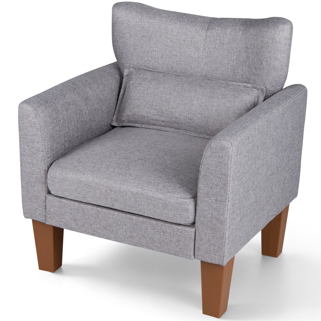 Modern Accent Chair with Removable Cushion & Pillow - Gray