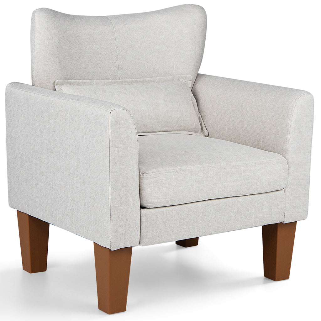Modern Accent Chair with Removable Cushion & Pillow - Gray