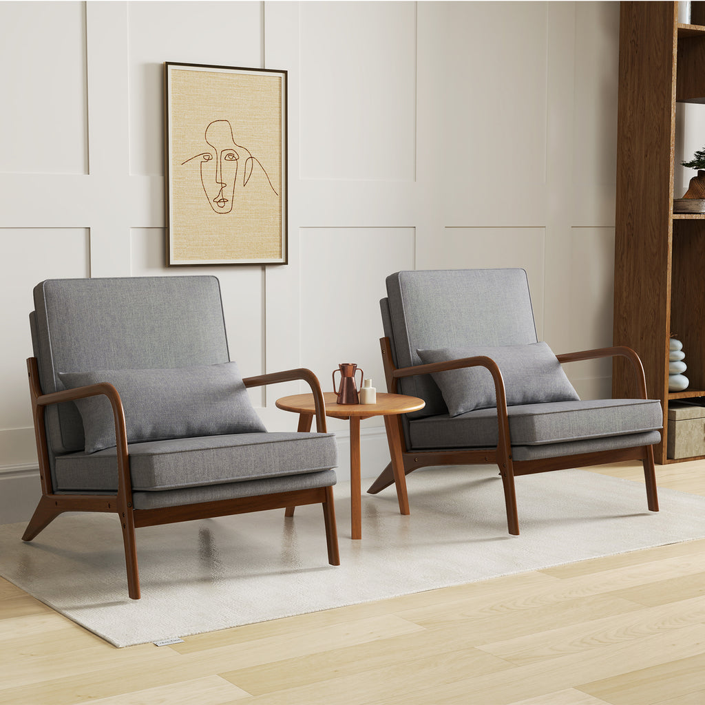 Modern Accent Chair with Lumbar Support, Gray