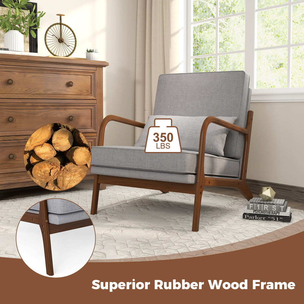 Modern Accent Chair with Lumbar Support, Gray