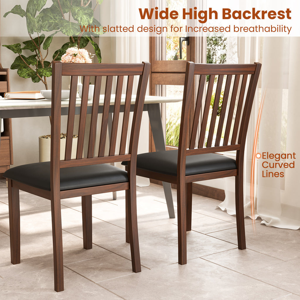 Upholstered Dining Chair Set of 2 - Brown, High Backrest