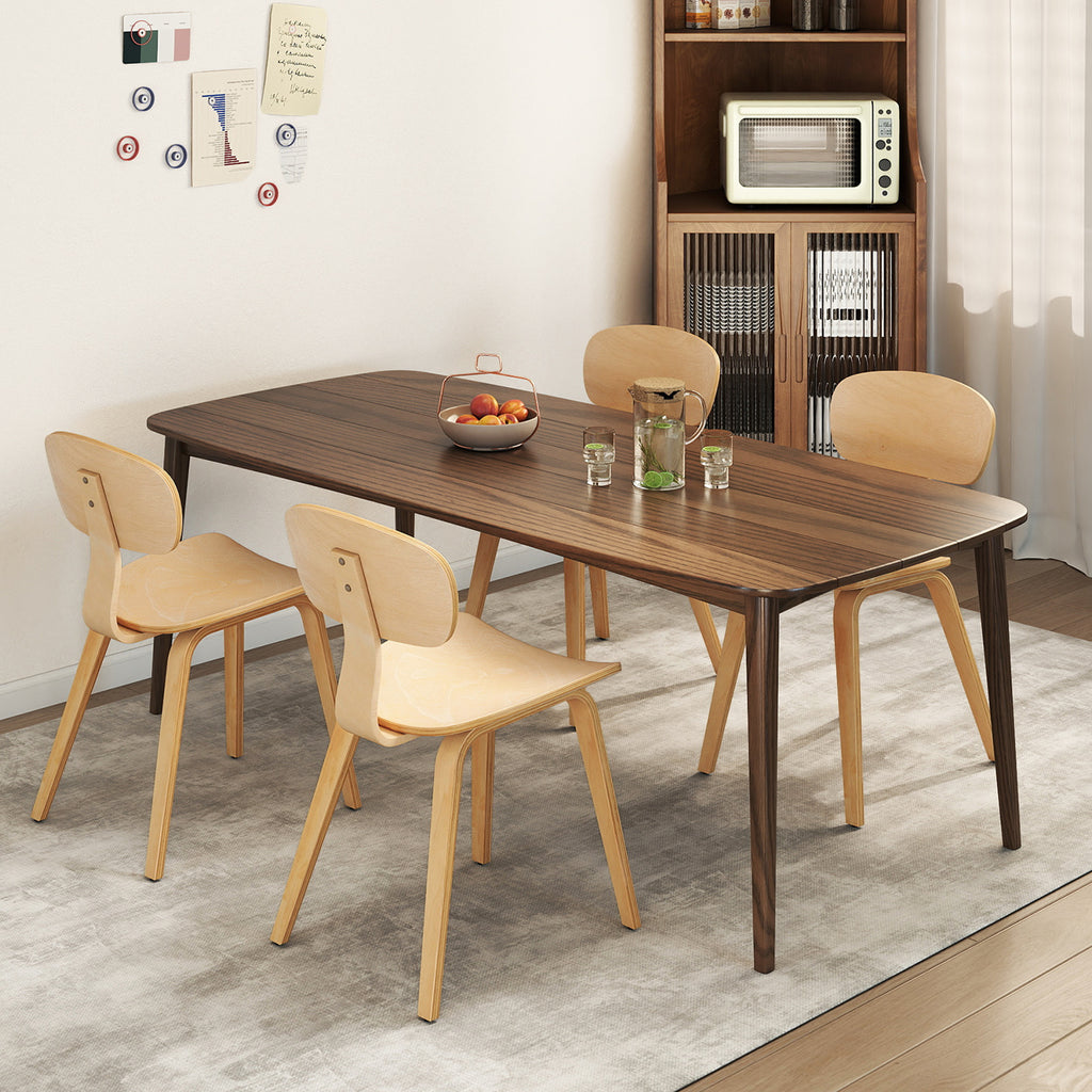 Dining Chair Set of 4 with Ergonomic Backrest - Natural