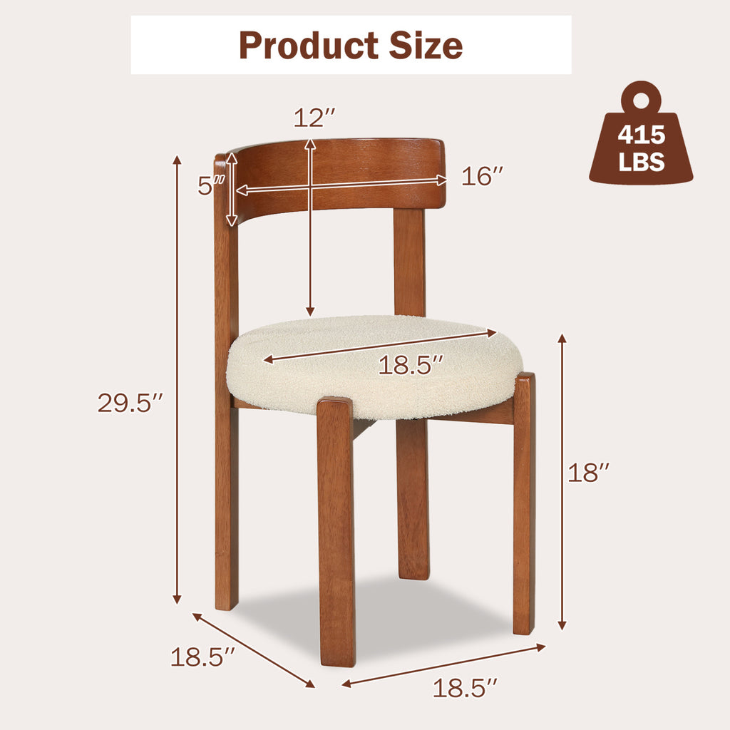 Modern Dining Chairs Set of 4, Brown - Padded Seat