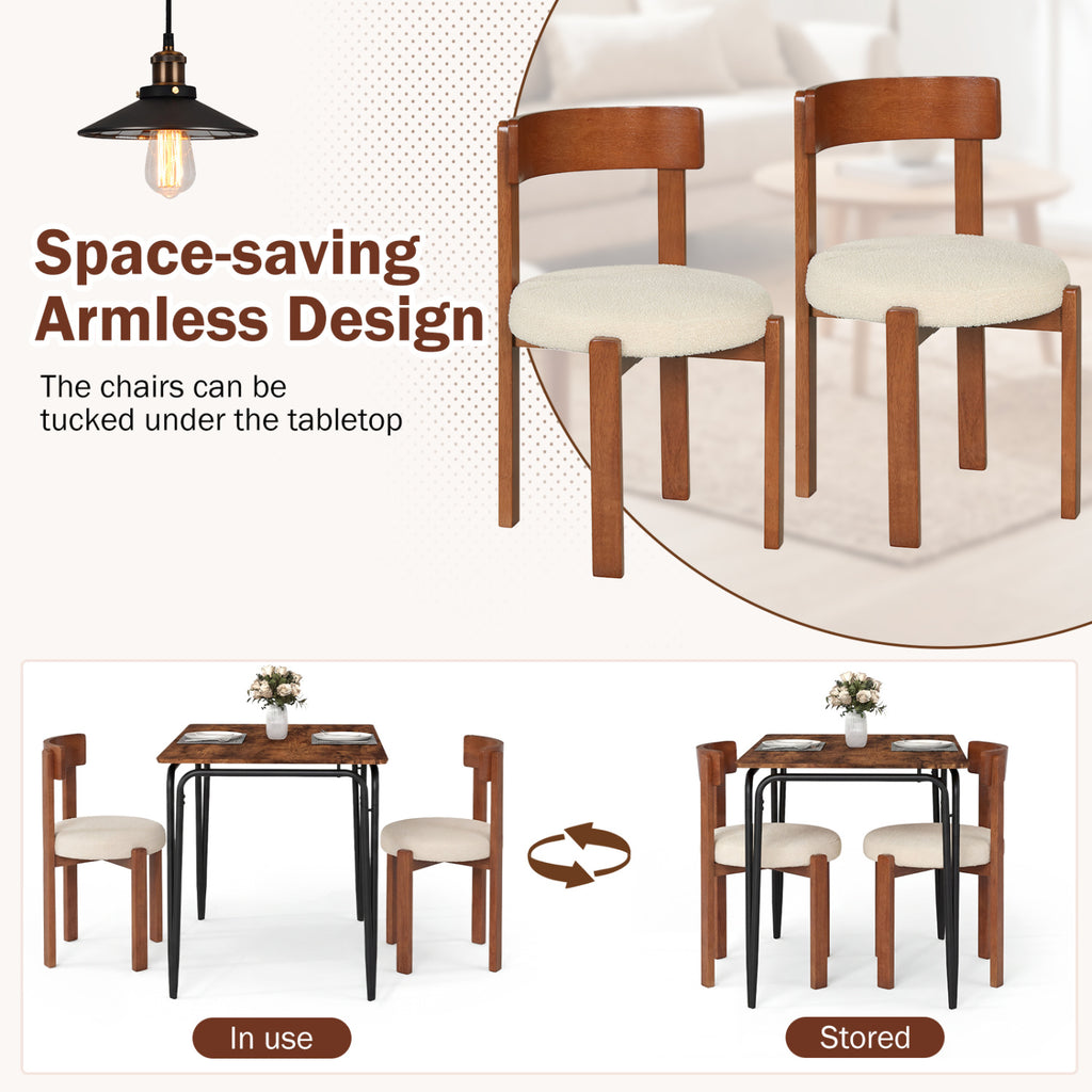 Modern Dining Chairs Set of 4, Brown - Padded Seat