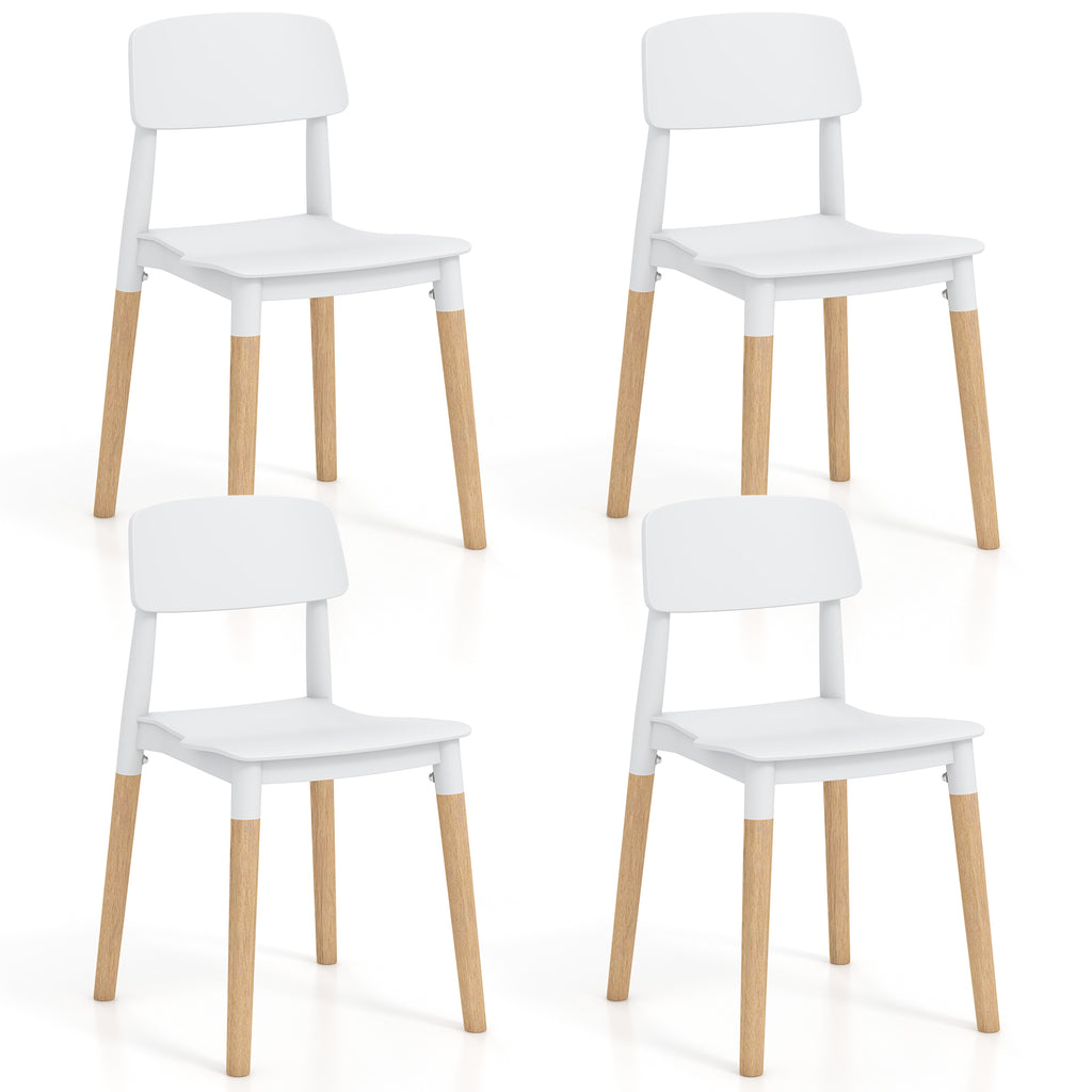 Dining Side Chairs Set of 4 with Ergonomic Backrest - Black