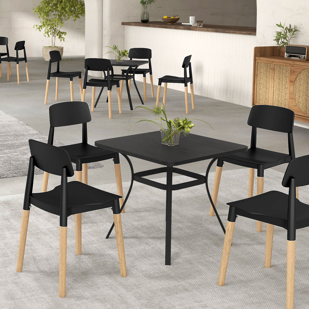Dining Side Chairs Set of 4 with Ergonomic Backrest - Black