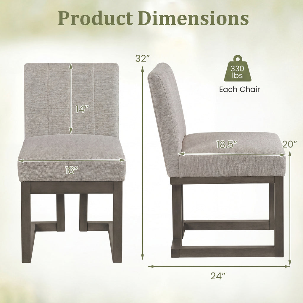 Modern Farmhouse Dining Chairs Set of 2, Gray
